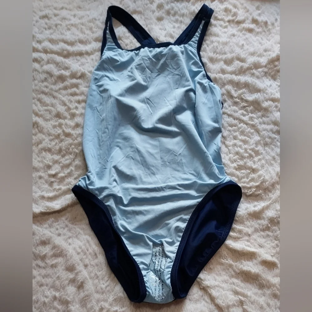 Nike Navy Blue One-Piece Swimwear Athletic Sz-12_8